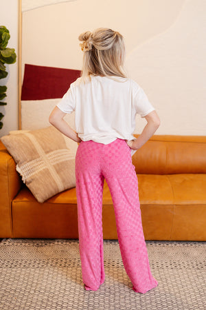 Pink check pants