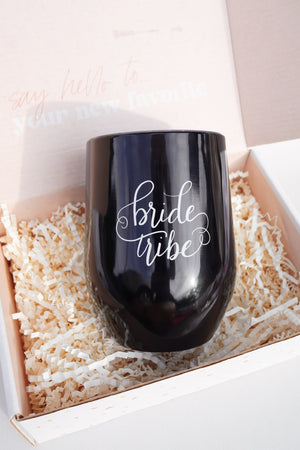 
                
                    Load image into Gallery viewer, Bride Tribe Stainless Steel Black Bride Tribe Wine &amp;amp; Coffee Tumbler
                
            