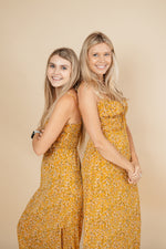 Midi Mustard Floral Dress
