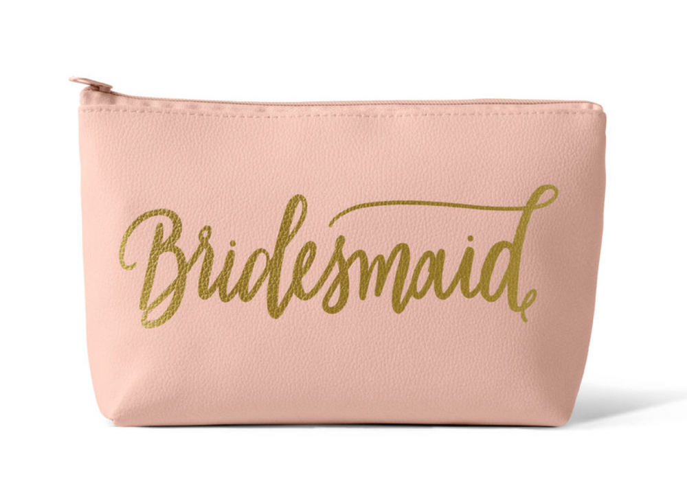Blush Pink Bridesmaid Makeup Bag – Living Golden