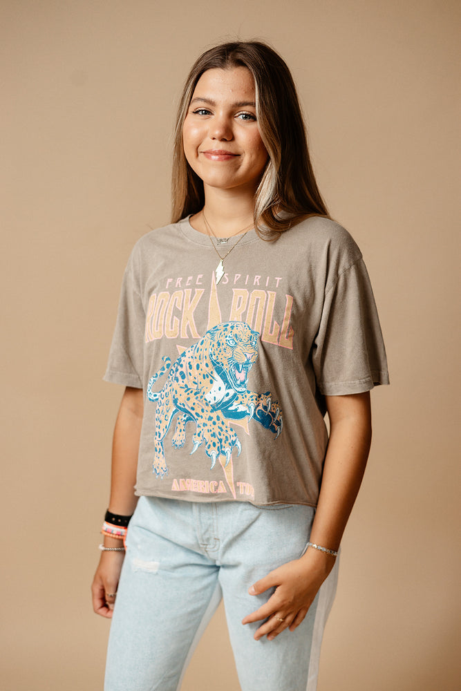 
                
                    Load image into Gallery viewer, Rock N Roll Cropped Tee
                
            